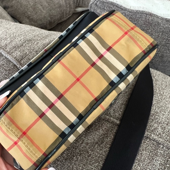 Burberry Front Pocket Crossbody Bag Checkered Canvas - Picture 6 of 11